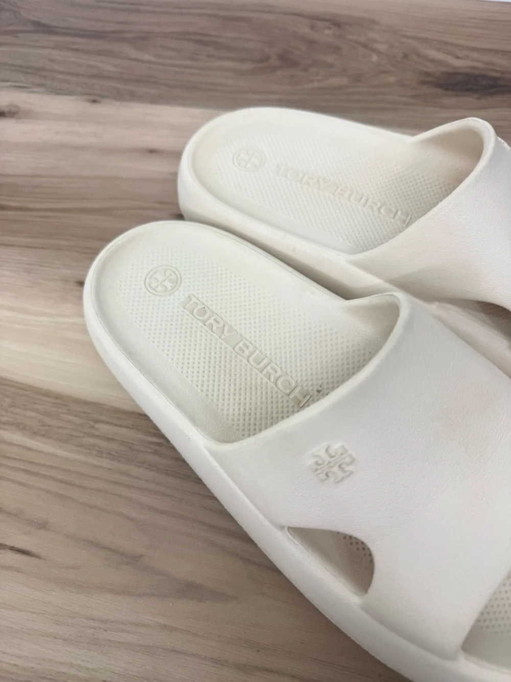 Tory Burch Cream Shower Slide Sandals